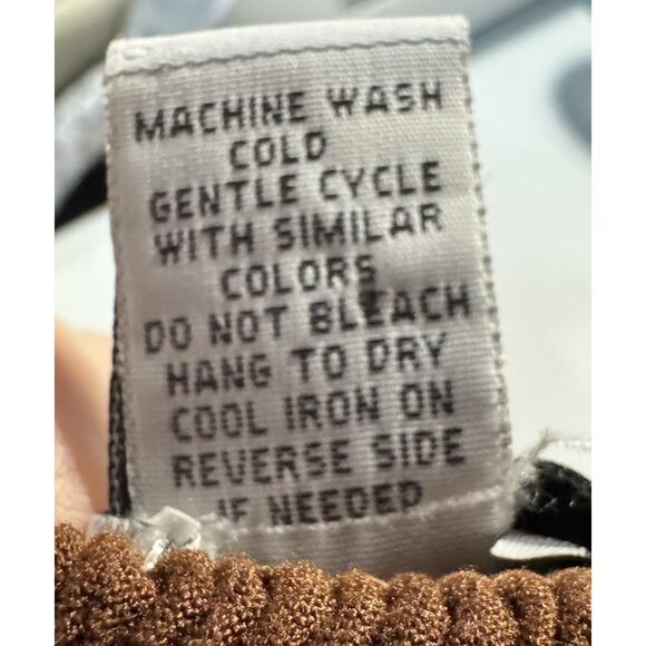 Y2K Rue21 Brown Smocked Cami Top Ruffle Hem Sz Large Festival Boho Indie Sleaze - Picture 6 of 6